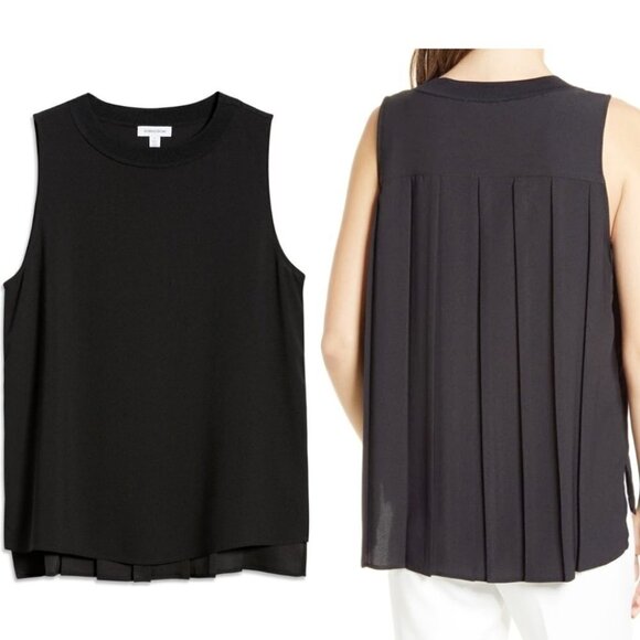 Nordstrom | Pleat back sleeveless top in Ivory Cloud - Picture 6 of 7